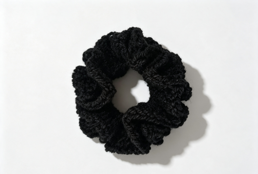 Colourful Flutterby crochet scrunchie for all hair types
