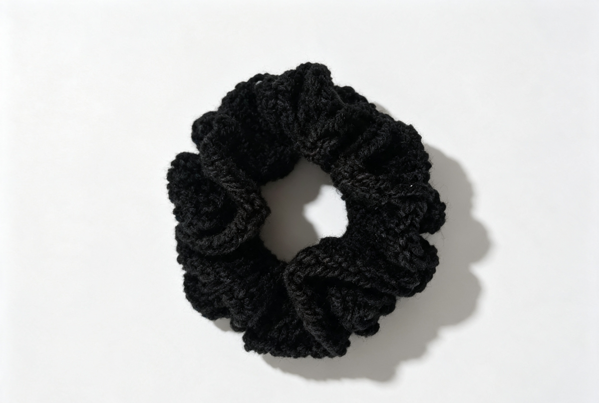 Colourful Flutterby crochet scrunchie for all hair types