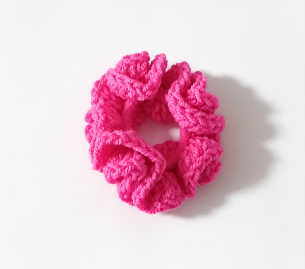 Colourful Flutterby crochet scrunchie for all hair types
