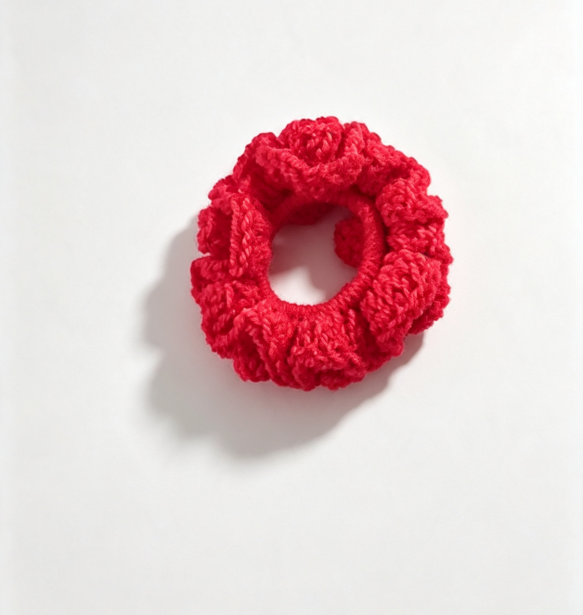 Soft acrylic yarn hair scrunchie for everyday styling